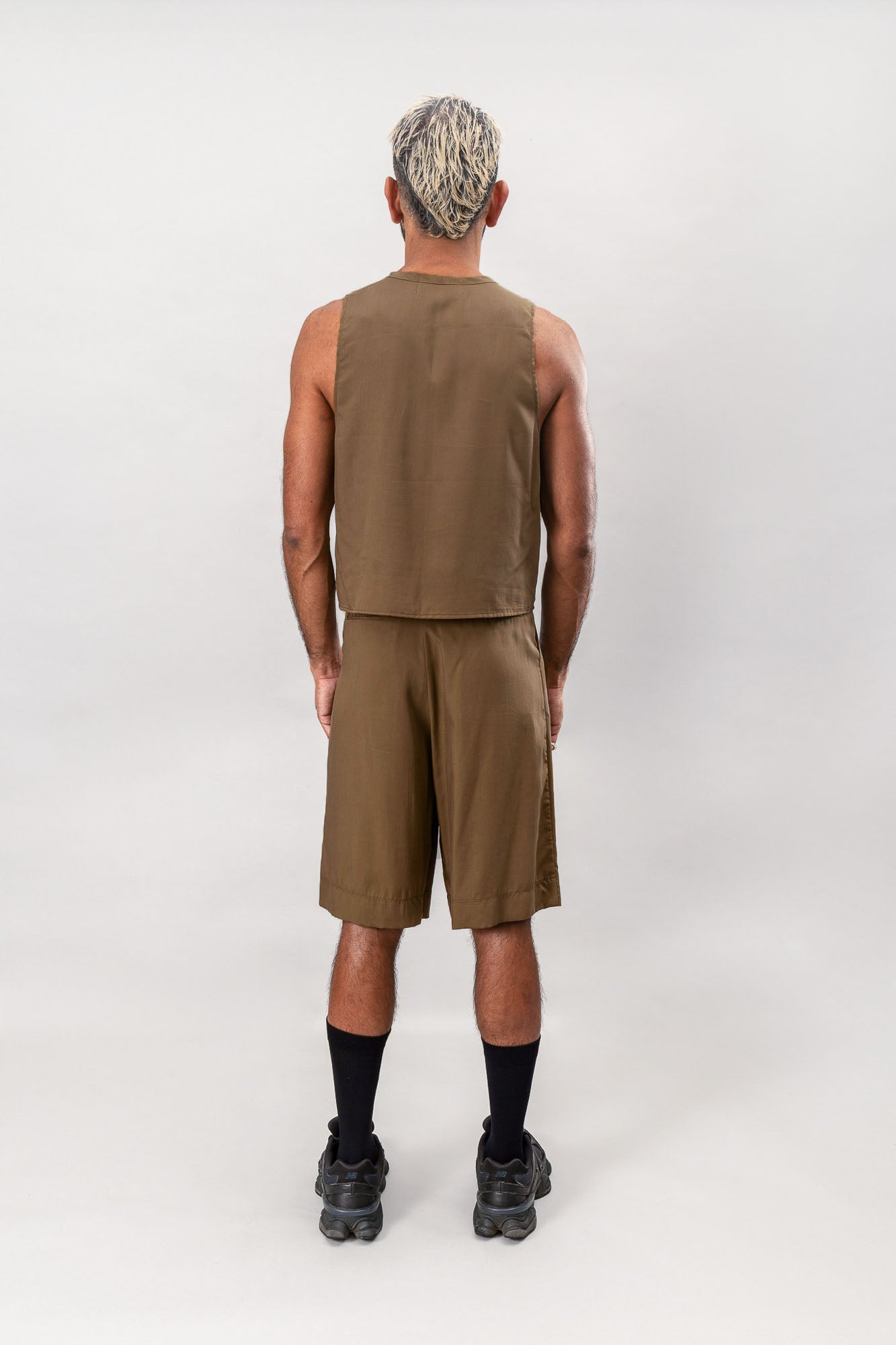 Wide Leg Shorts - Olive