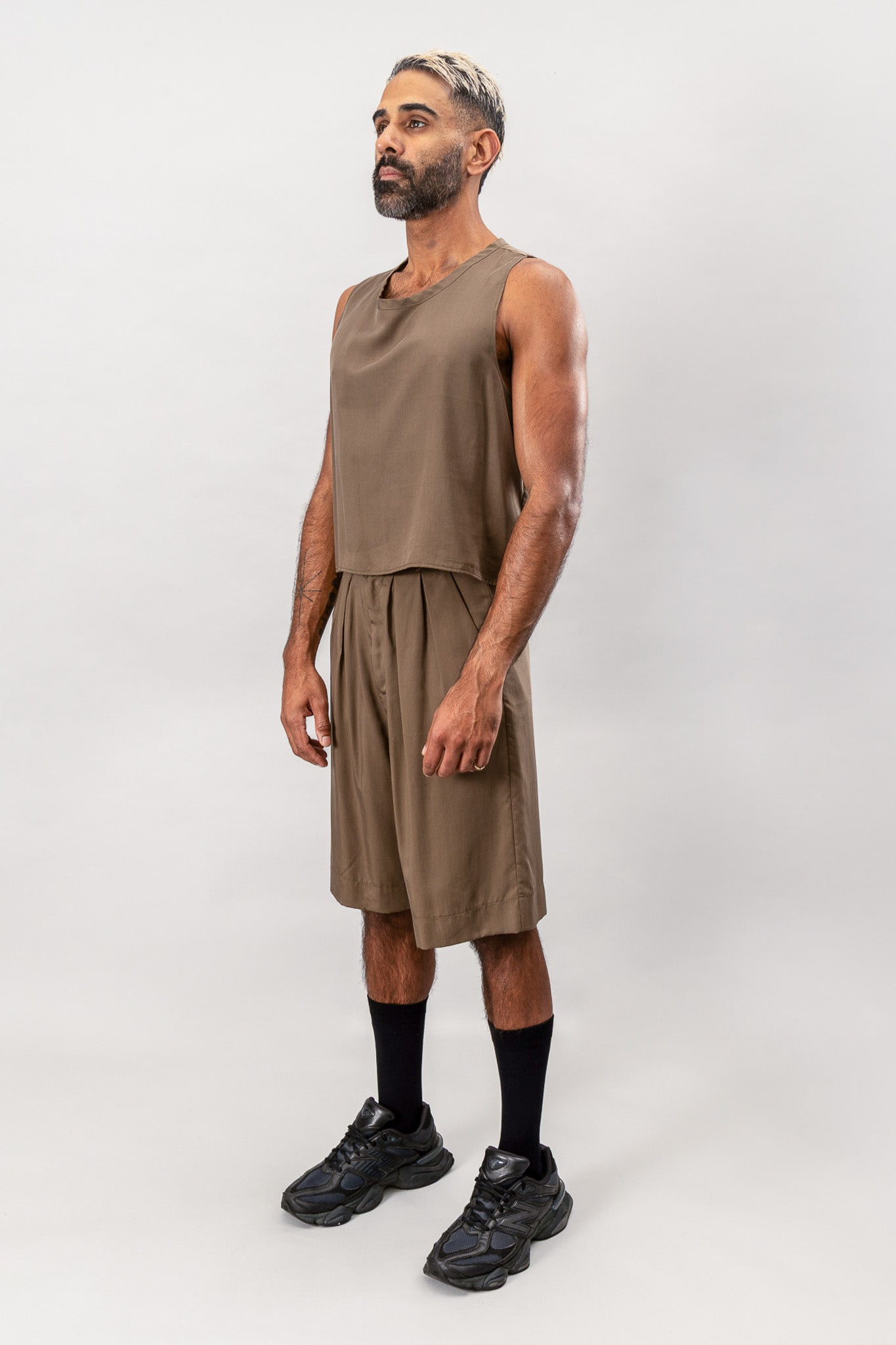 Wide Leg Shorts - Olive