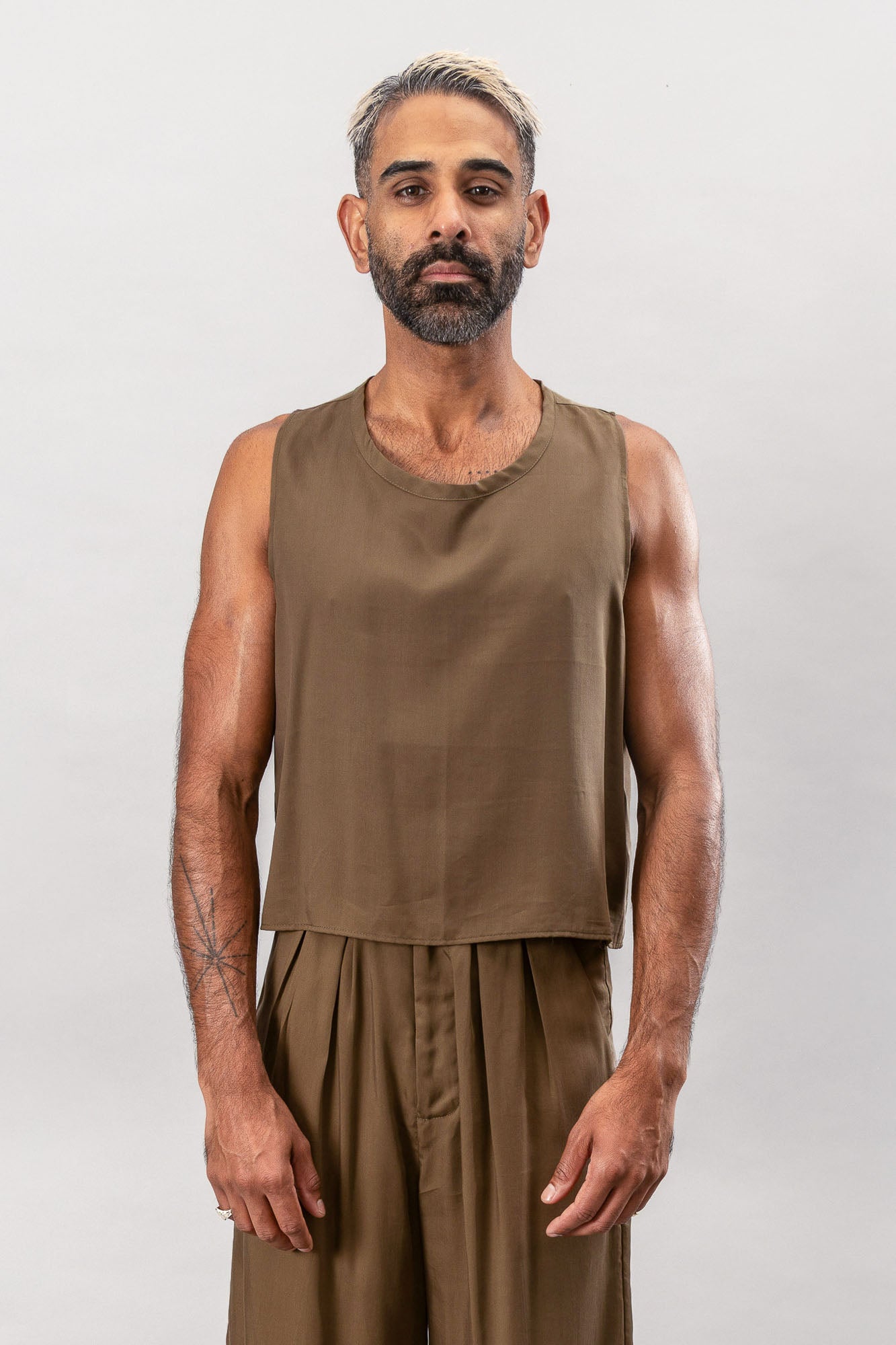 Cropped Tank - Olive