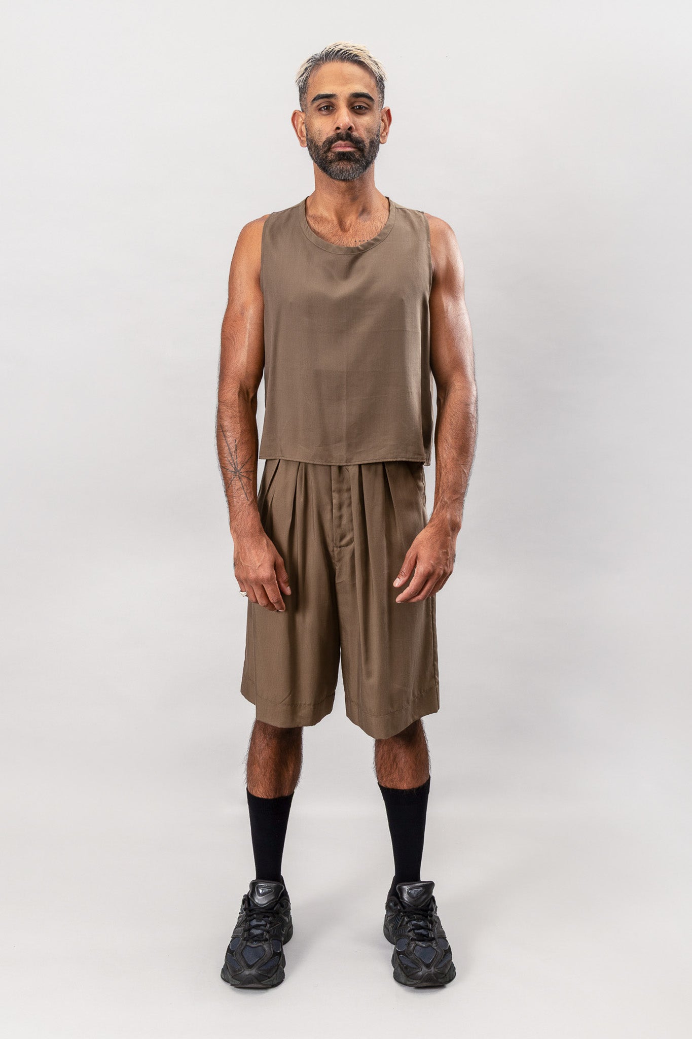 Wide Leg Shorts - Olive