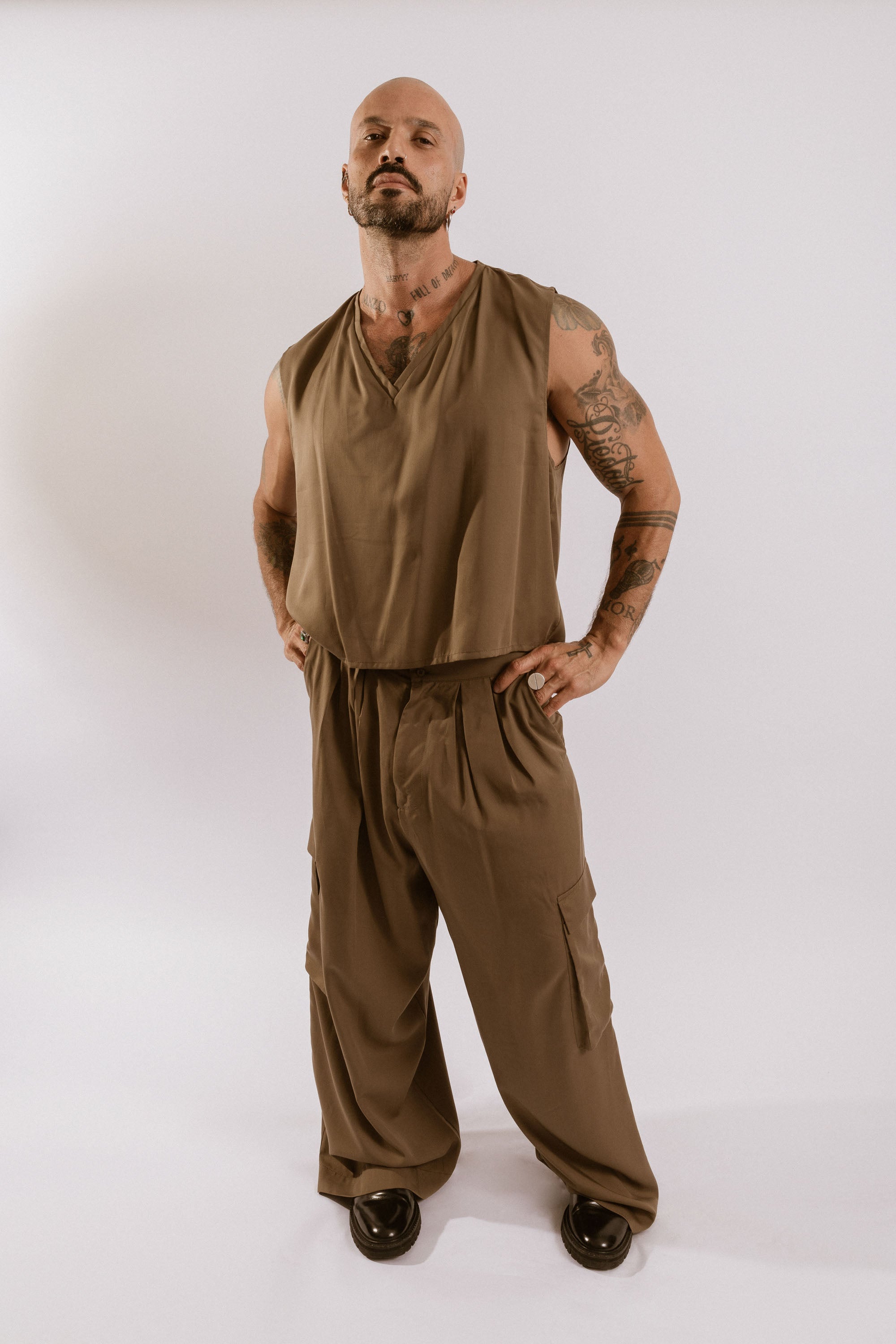 Amaranth Wide Leg Pants - Olive