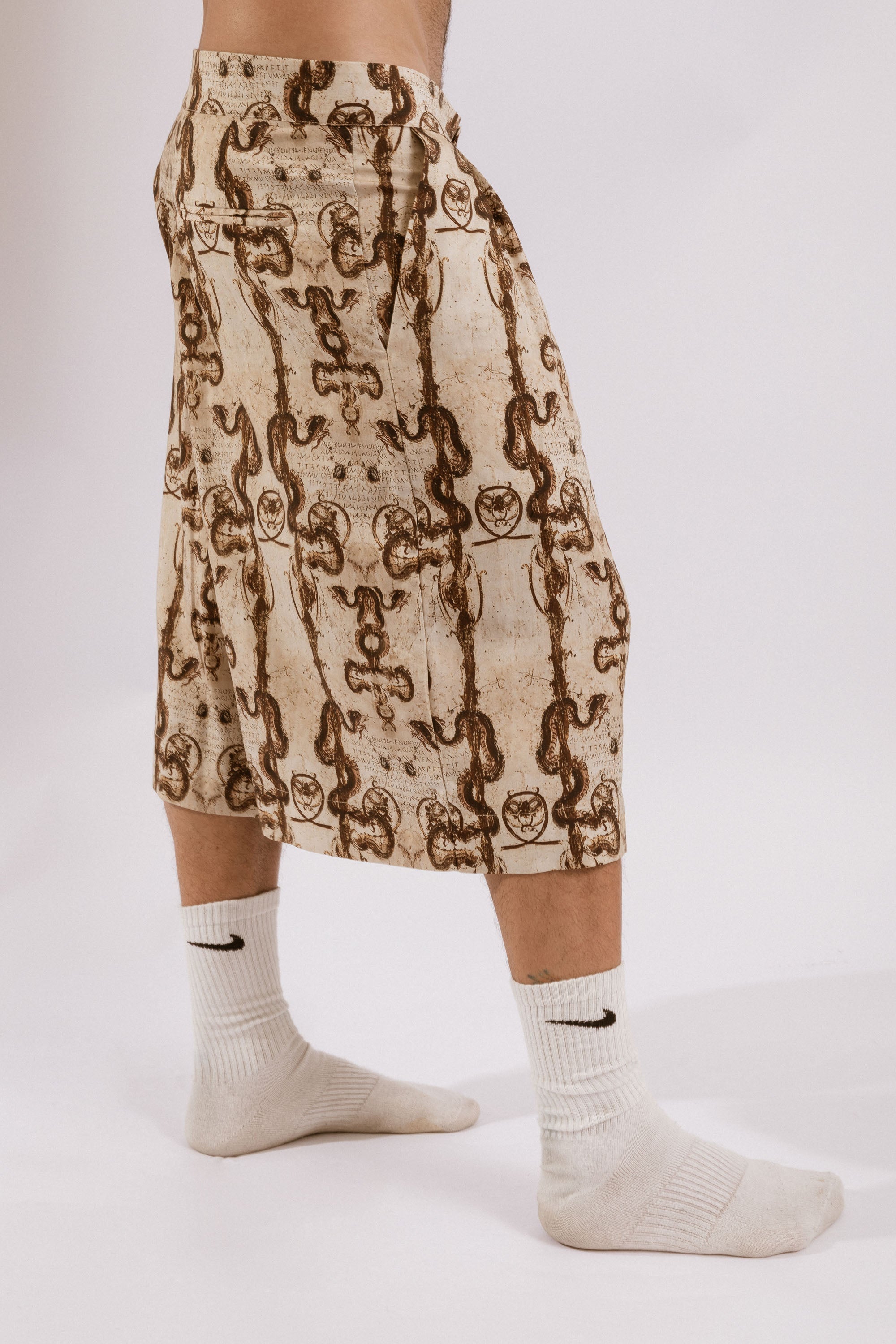 Iris Knee Length Shorts - Red Kundalini