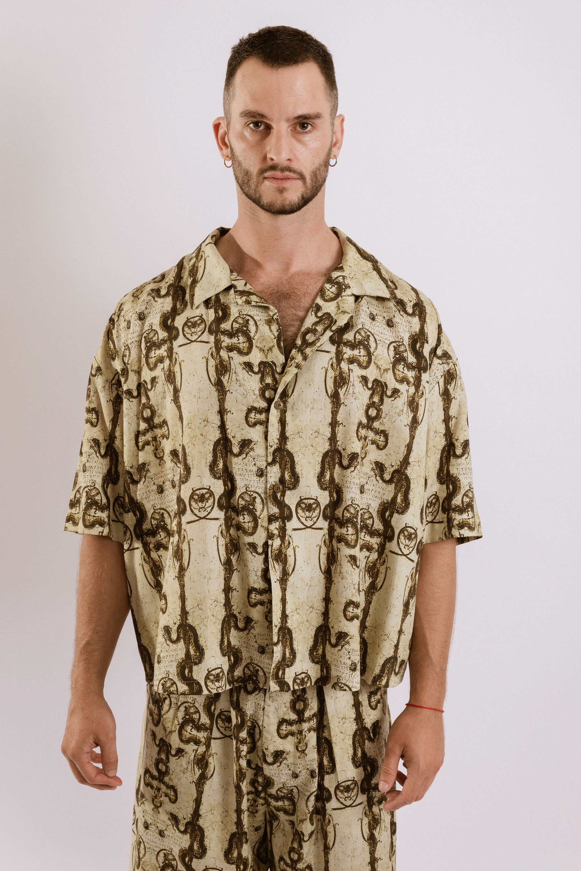 Artemisia Camp Collar Shirt - Green Kundalini