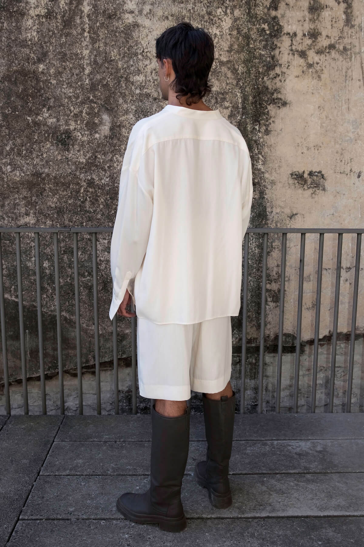 Men's Oversized Atelier Shirt - White Tencel (Eucalyptus) - The Glade