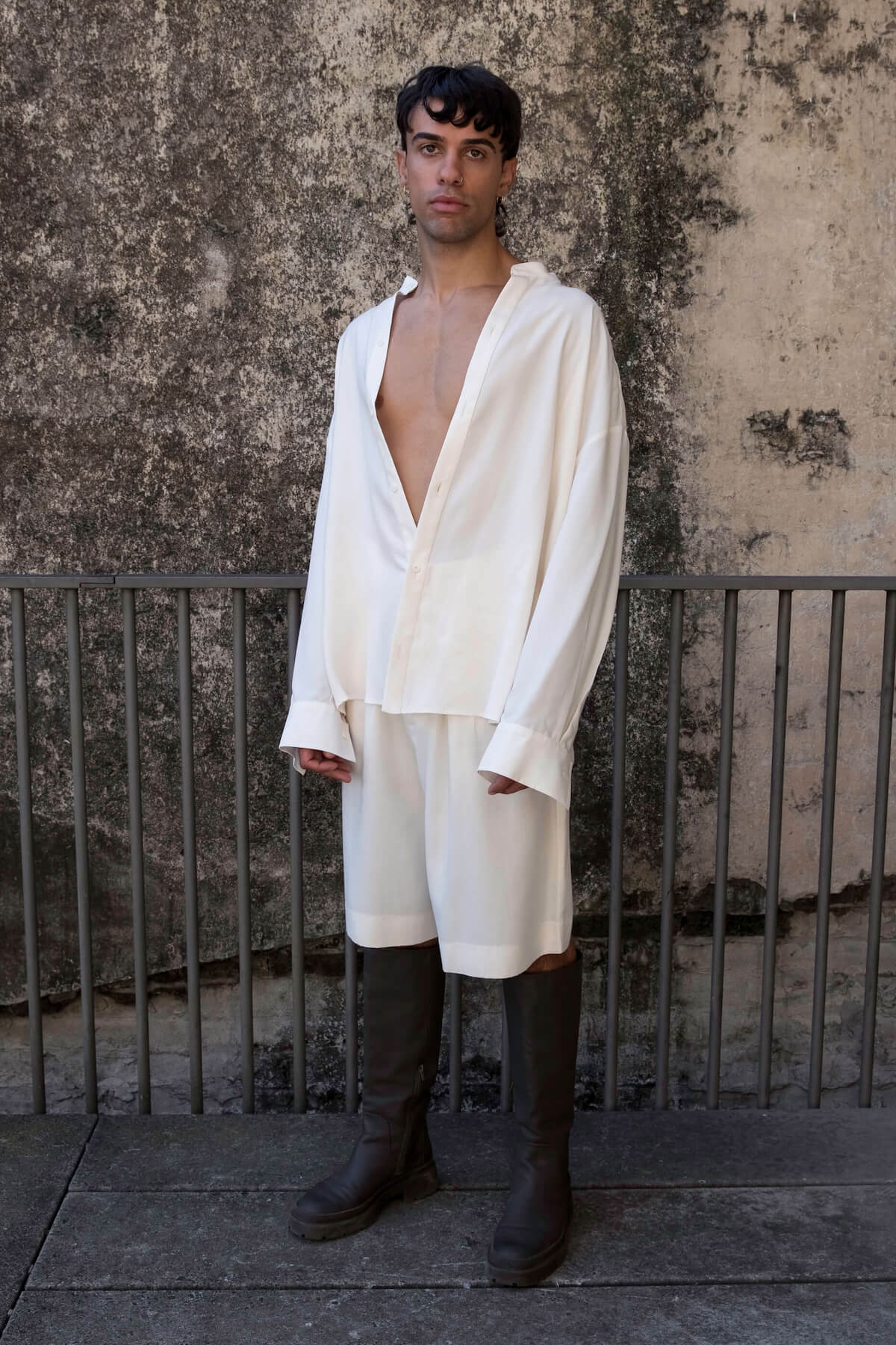 Men's Oversized Atelier Shirt - White Tencel (Eucalyptus) - The Glade